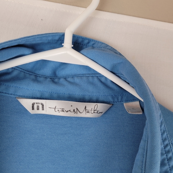 Travis Mathew Blue Stripe Golf Shirt - Picture 6 of 8